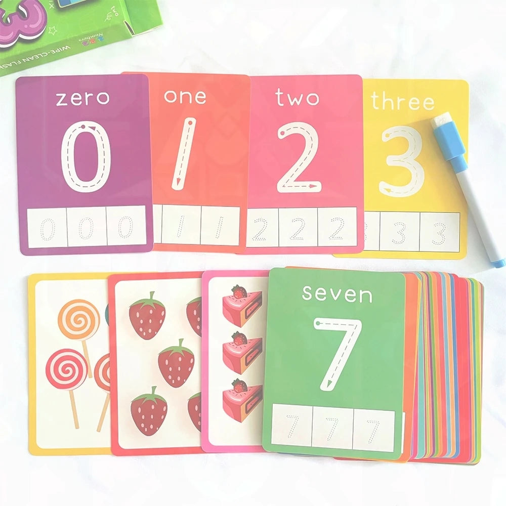 Engaging 36-Card Set: Children's Number Cognition Flashcards for Reading Writing Early Math Learning Montessori Educational Toy - LearnPlay Labs