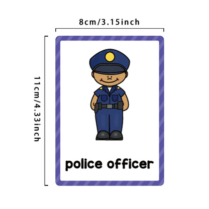 Kids Montessori English Words Learning Card Pocket Flashcards Early Educational Toys Classroom Supplies Teaching Aids