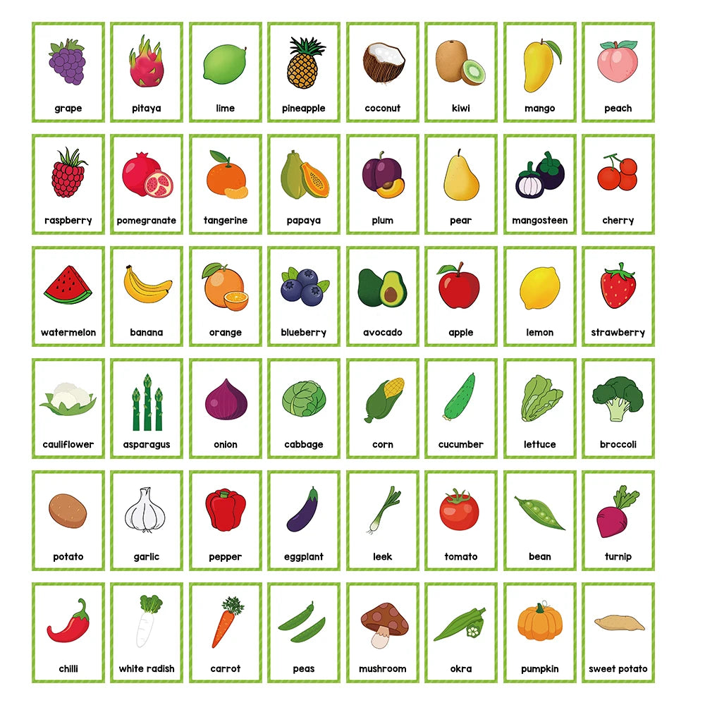 Kids Montessori English Words Learning Card Pocket Flashcards Early Educational Toys Classroom Supplies Teaching Aids - LearnPlay Labs
