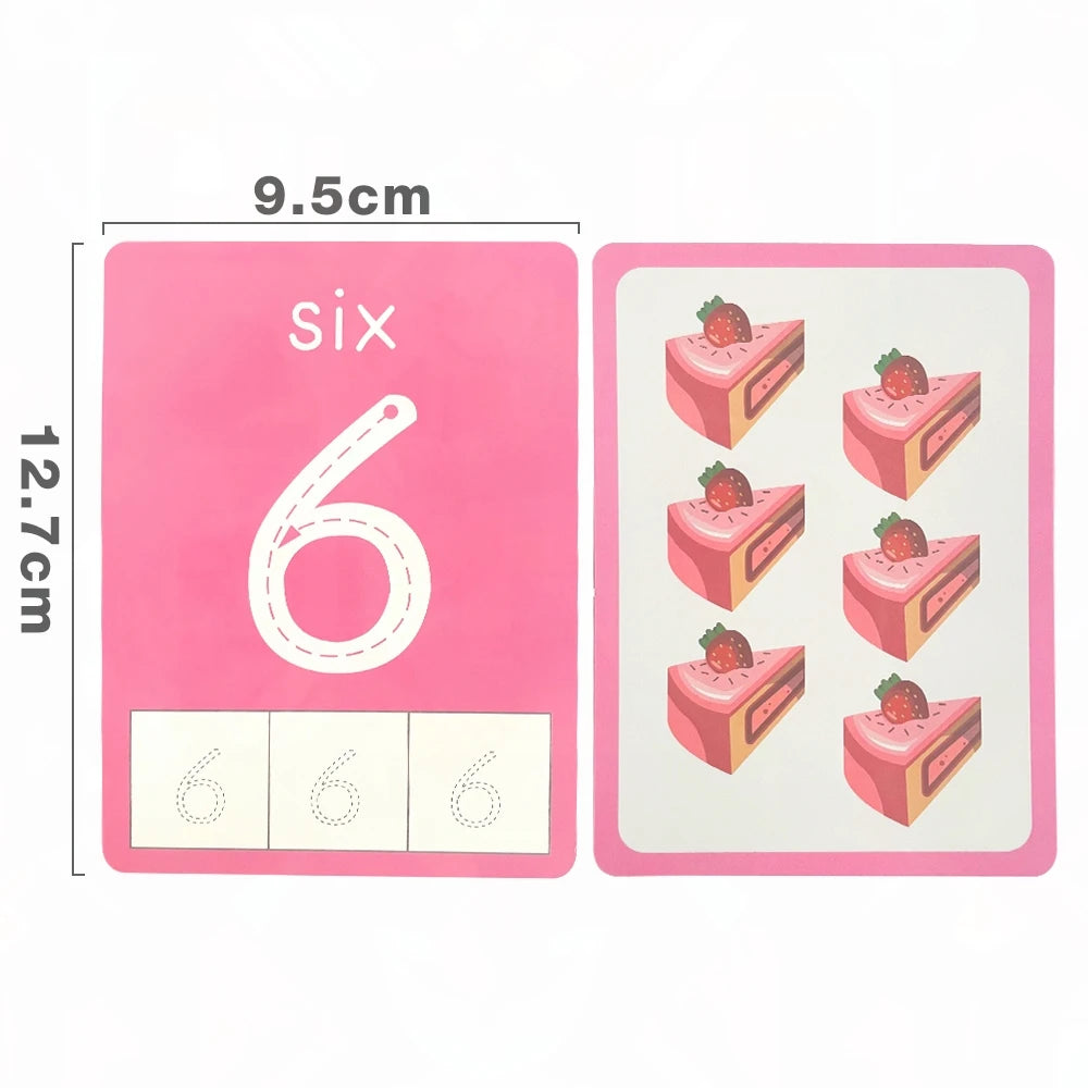 Engaging 36-Card Set: Children's Number Cognition Flashcards for Reading Writing Early Math Learning Montessori Educational Toy - LearnPlay Labs