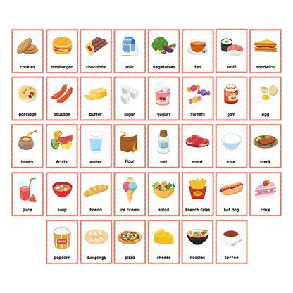 Kids Montessori English Words Learning Card Pocket Flashcards Early Educational Toys Classroom Supplies Teaching Aids