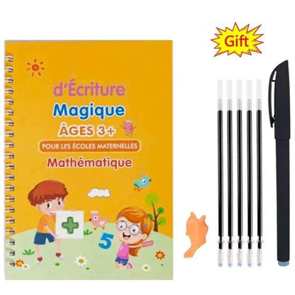 Reusable Learning Alphabet 3D Calligraphy Copybook Math German Book Drawing Numbers Education for Kids Practice Toy Gifts