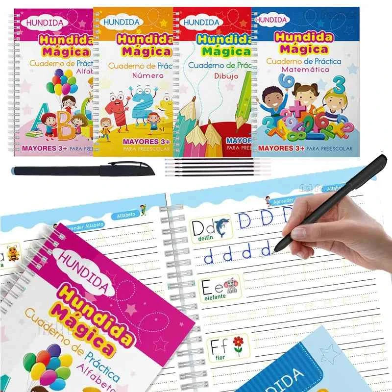 Learning Books for Children Spanish Calligraphy Notebook English Montessori Magic Book Mathematical Copybooks Notebooks Kids