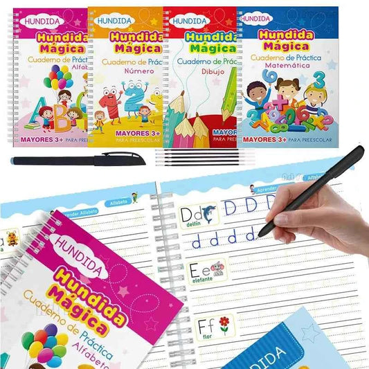 Learning Books for Children Spanish Calligraphy Notebook English Montessori Magic Book Mathematical Copybooks Notebooks Kids