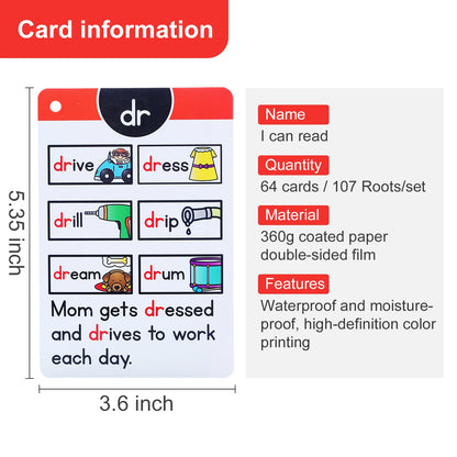 English Phonics Flashcards for Kids Montessori Learning English Words Card Educational Cognitive Games Children Toys for Memory - LearnPlay Labs