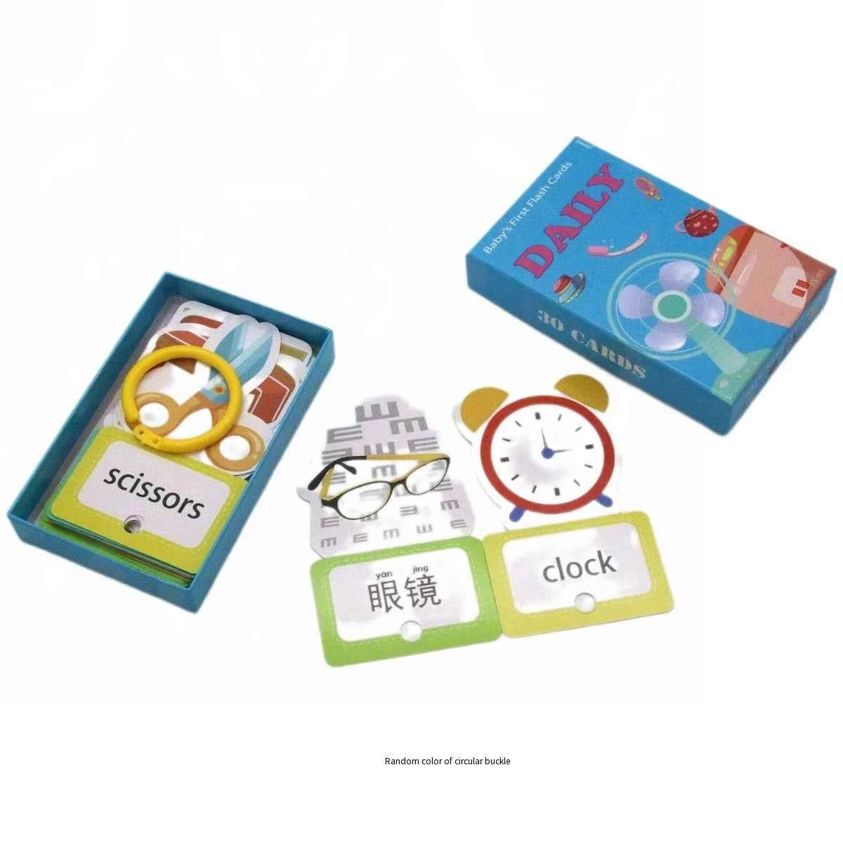 Cross border Chinese English puzzle enlightenment literacy early education card flash card with themes of animals, food