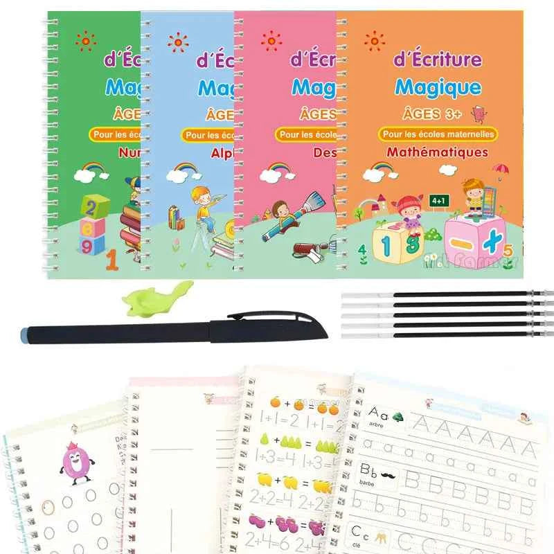 French Magic Calligraphy Notebook Note Books for Kids Copy Book Montessori Child Writing Children Alphabet Reusable Educational