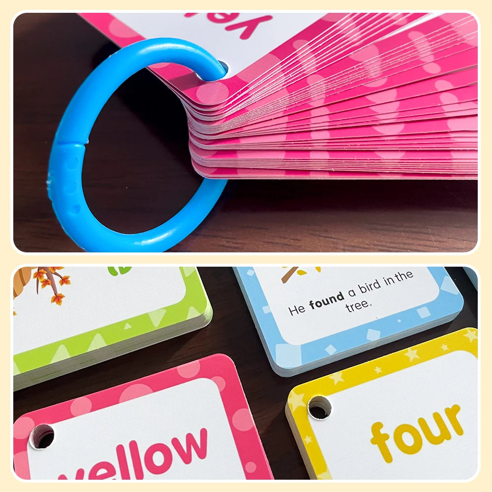 220 Cards Sight Words Flashcards with Pictures & Sentences, 5 Levels High Frequency Words, Vocabulary Building, Montessori - LearnPlay Labs