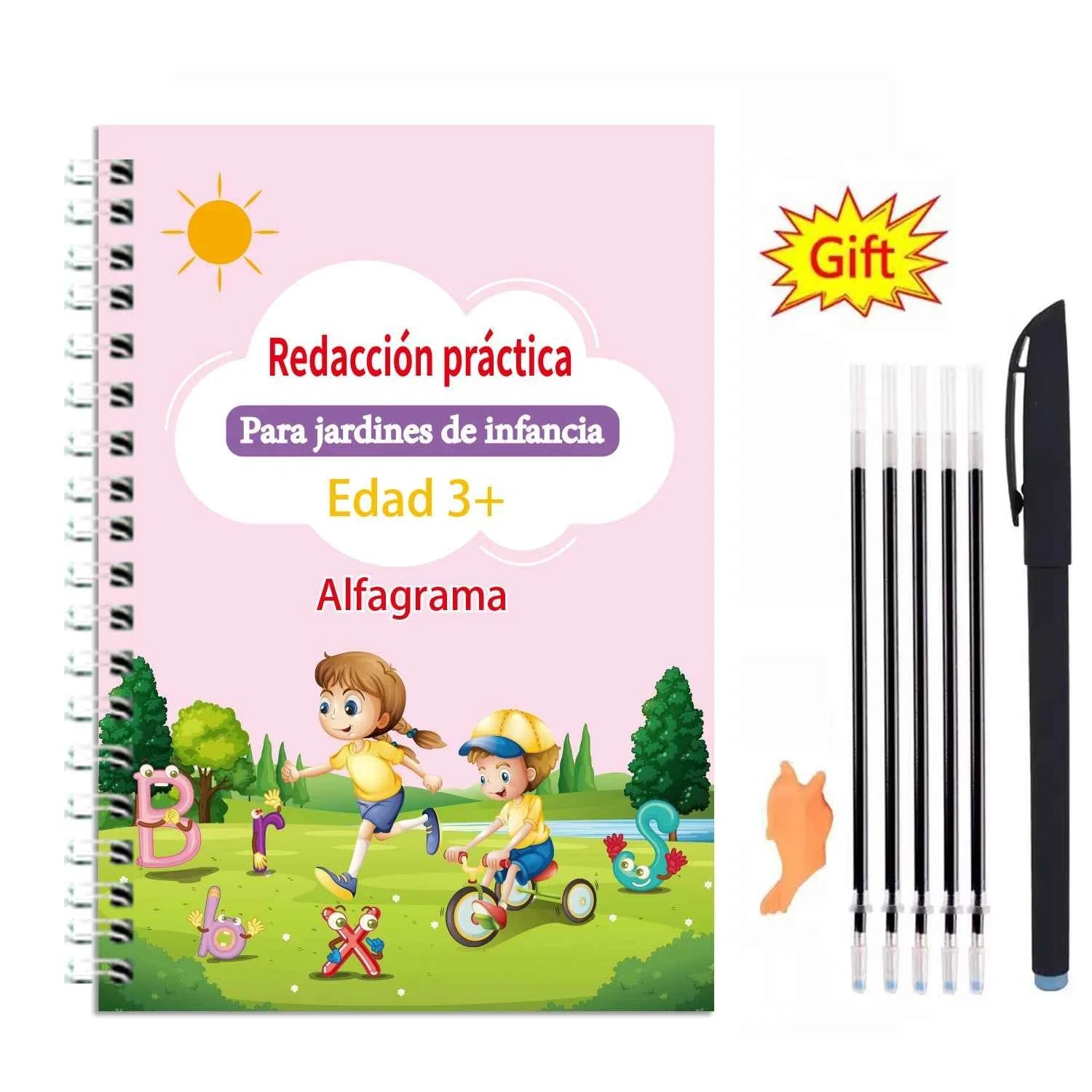 Reusable Learning Alphabet 3D Calligraphy Copybook Math German Book Drawing Numbers Education for Kids Practice Toy Gifts