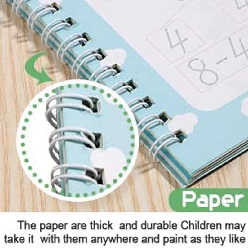 2025 4 Books/set English Sank Magic Practice Copybook French Number Tracing Book German Calligraphy Spanish Reusable Writing Tool