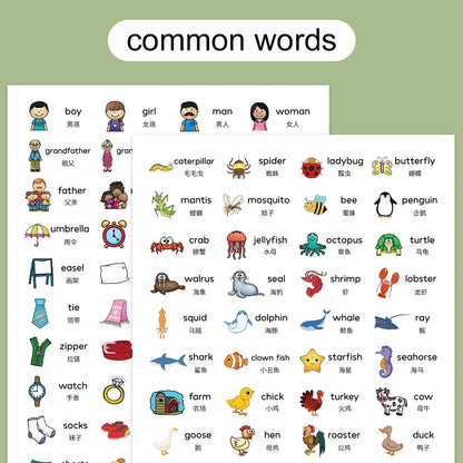 200 Family Daily Routines Sentences Common English Chinese Situational Early Childhood Education Sticker Label for Kids Decor - LearnPlay Labs