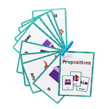 Kids Montessori English Words Learning Card Pocket Flashcards Early Educational Toys Classroom Supplies Teaching Aids