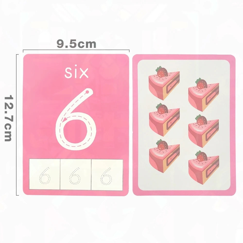 Engaging 36-Card Set: Children's Number Cognition Flashcards for Reading Writing Early Math Learning Montessori Educational Toy - LearnPlay Labs