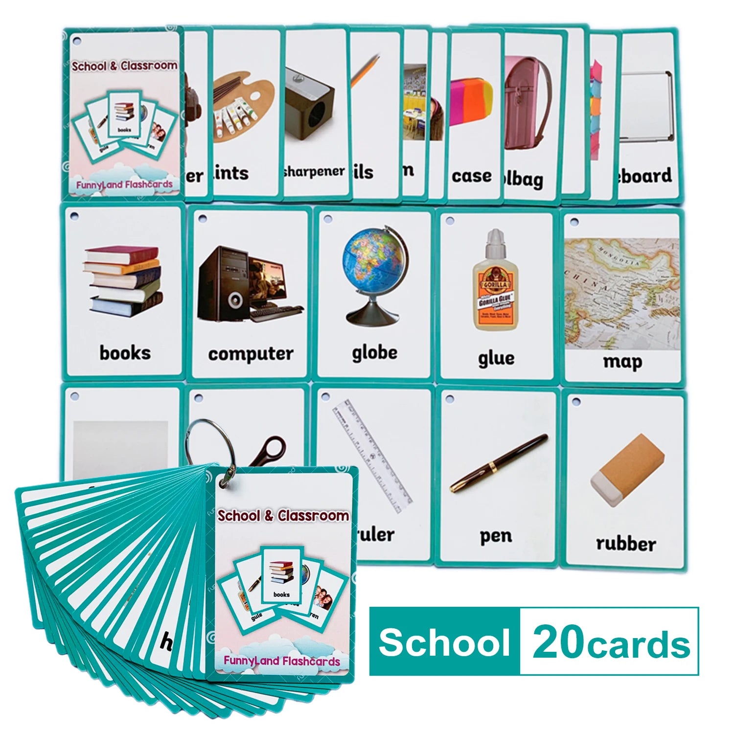 Kids Montessori Educativos Children Fun English Word FlashCards Baby Learning Educational English Card Table Game Puzzle CARDS - LearnPlay Labs