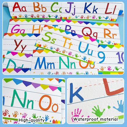 Letter & Number Learning Flash Cards Kindergarten Bulletin Board Strips Set Classroom Decorations Learning Poster Teaching Aids - LearnPlay Labs
