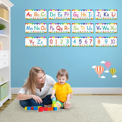 Letter & Number Learning Flash Cards Kindergarten Bulletin Board Strips Set Classroom Decorations Learning Poster Teaching Aids - LearnPlay Labs