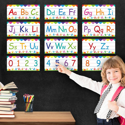 Letter & Number Learning Flash Cards Kindergarten Bulletin Board Strips Set Classroom Decorations Learning Poster Teaching Aids - LearnPlay Labs