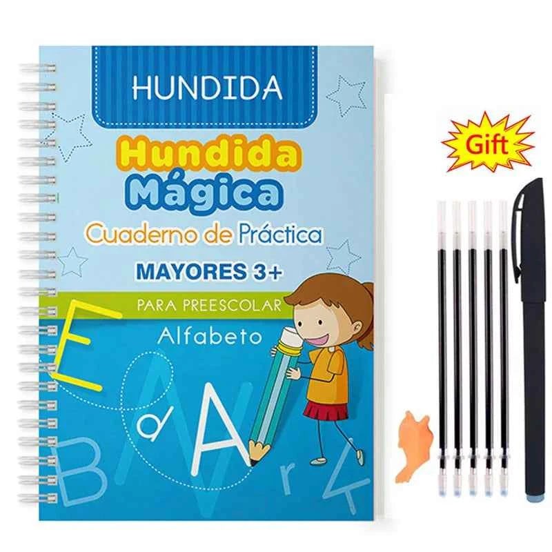 Spanish Calligraphy for Children Mathematics Free Shipping Magic Book Montessori Books Kids Learning Notebook Drawing Copy book
