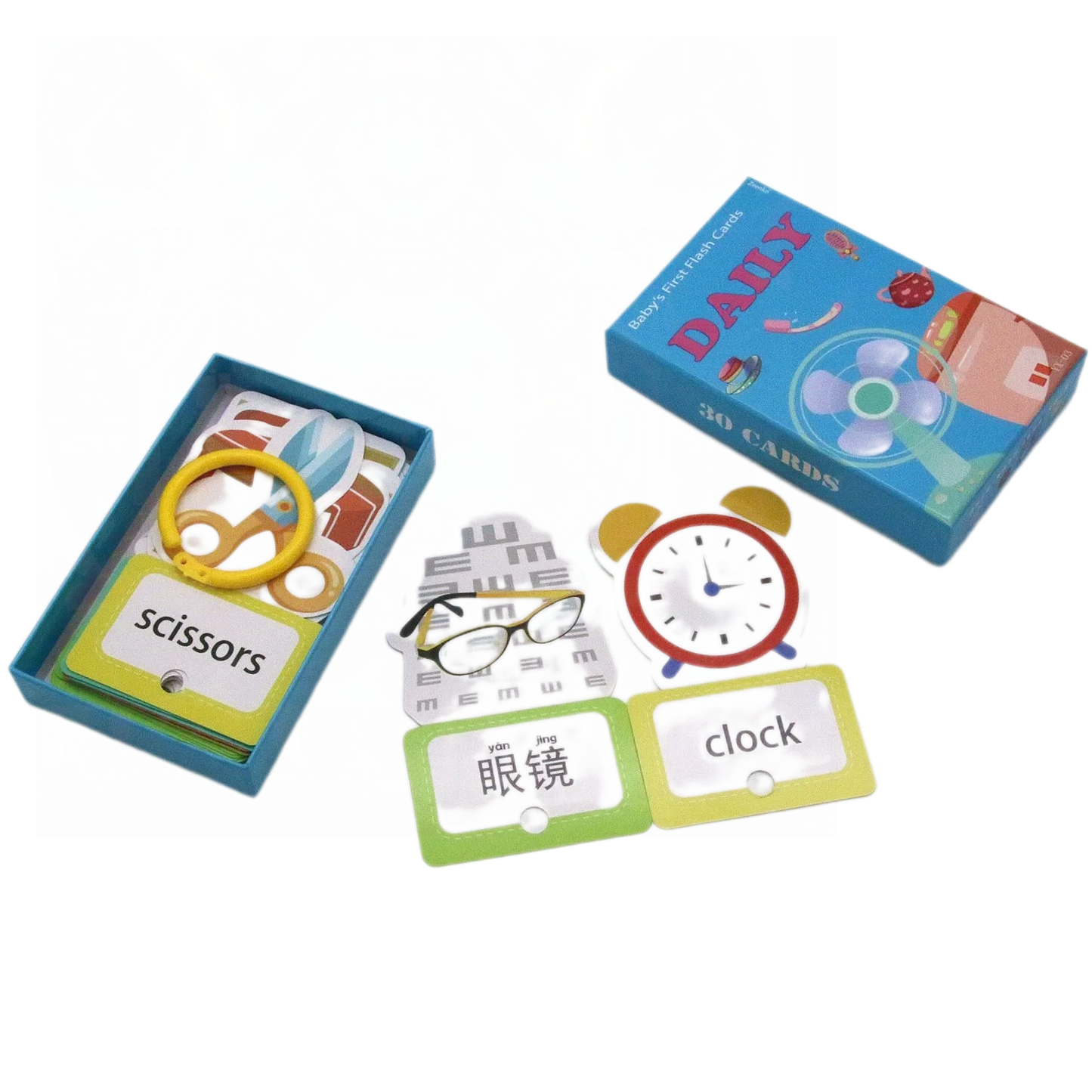 Cross border Chinese English puzzle enlightenment literacy early education card flash card with themes of animals, food