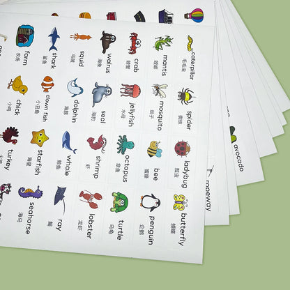 200 Family Daily Routines Sentences Common English Chinese Situational Early Childhood Education Sticker Label for Kids Decor - LearnPlay Labs