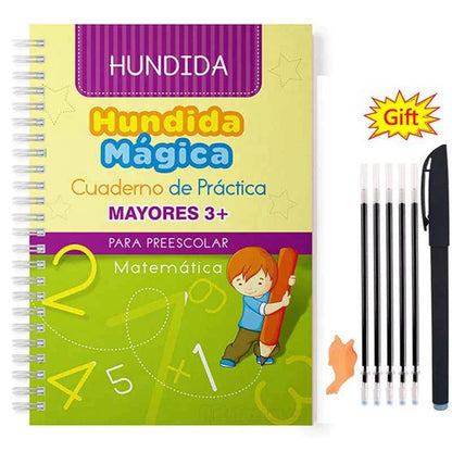 Spanish Calligraphy for Children Mathematics Free Shipping Magic Book Montessori Books Kids Learning Notebook Drawing Copy book